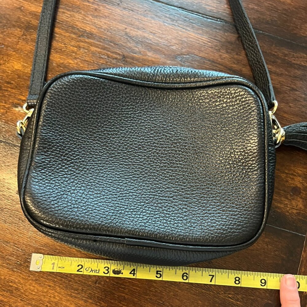 Black leather crossbody bag - soho style